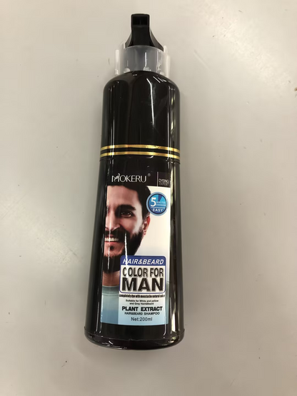 Natural Beard Hair Dying Shampoo Long Lasting Black Beard Dye Shampoo