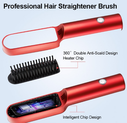 Wireless Hair Straightener Comb Beard Brush