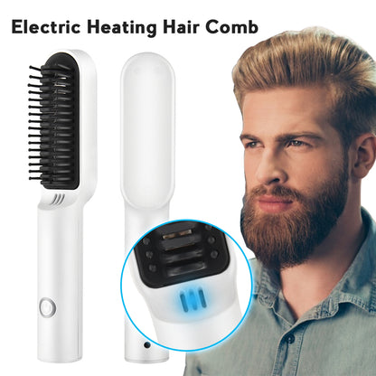 Cordless Curling And Straightening Comb For Barbershop