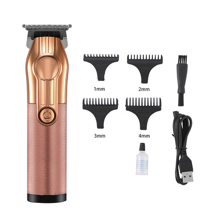 LCD Digital Display USB Charging Retro Oil Head Carving Hair Clipper