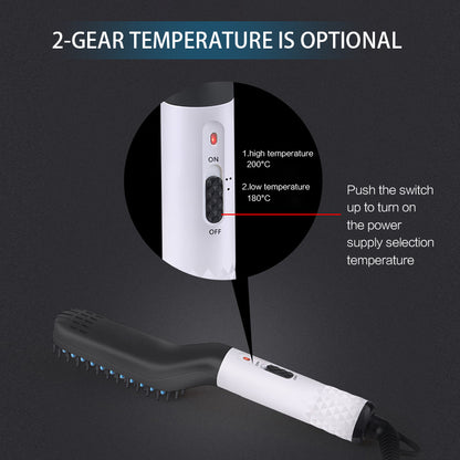 2 in 1 Hair Straightener Brush Heating Electric Ionic Straightening Brush