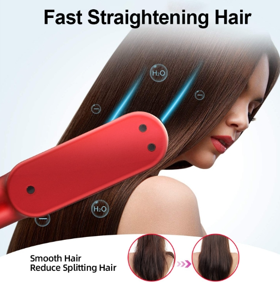 Wireless Hair Straightener Comb Beard Brush