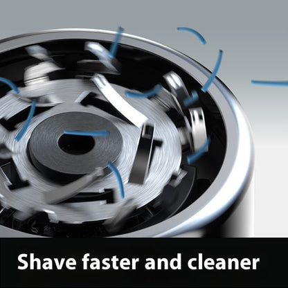 Mini Electric Shaver Magnetic Suction Double Cutter Head Portable Shaver