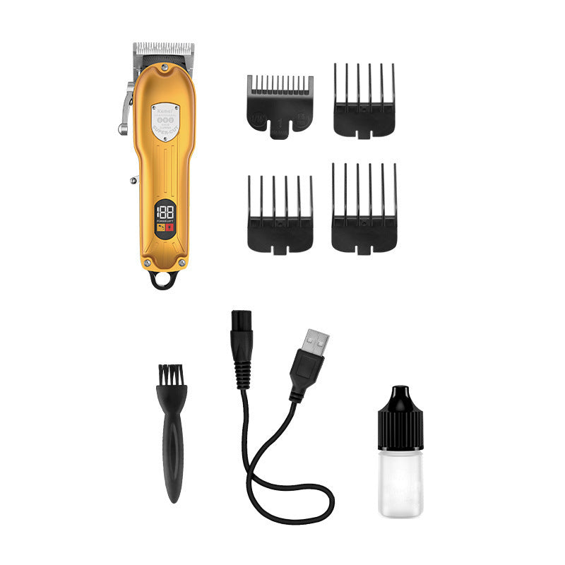 Hair Clipper Retro Oil Head LED Digital Display Household Electric