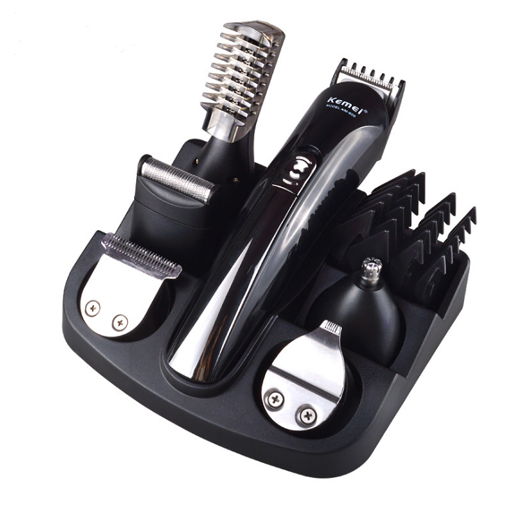 Kemei 6 in 1 Rechargeable Hair Trimmer Titanium Hair Clipper