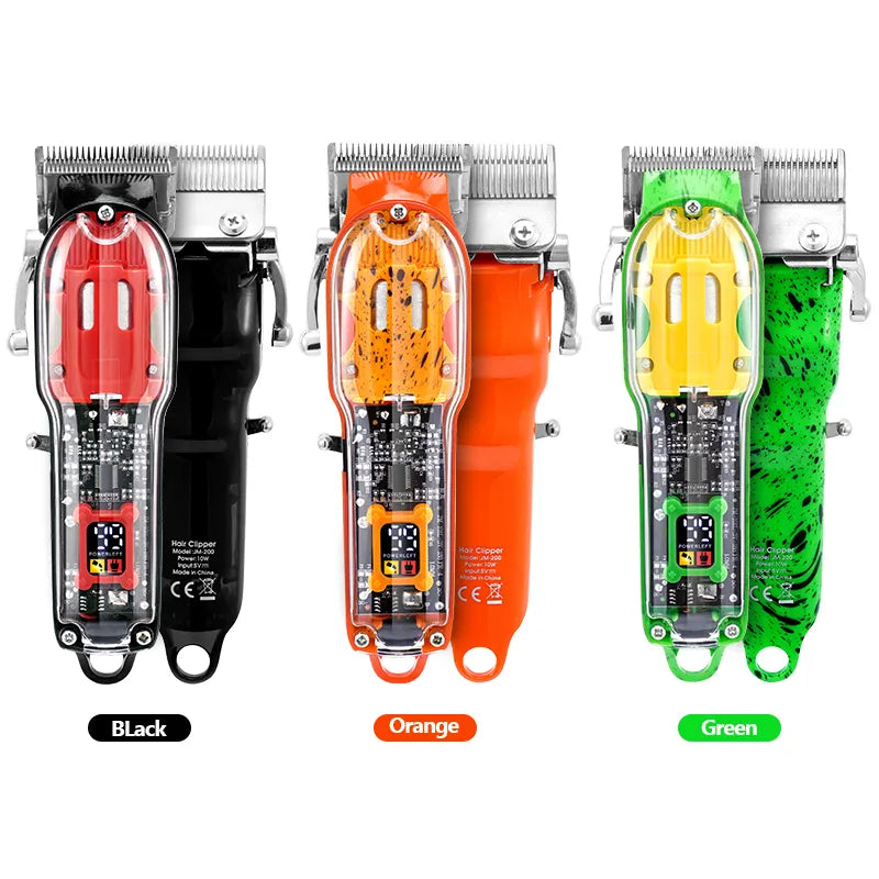 Professional Transparent Cover Hair Clipper for Men Electric Hair Trimmer