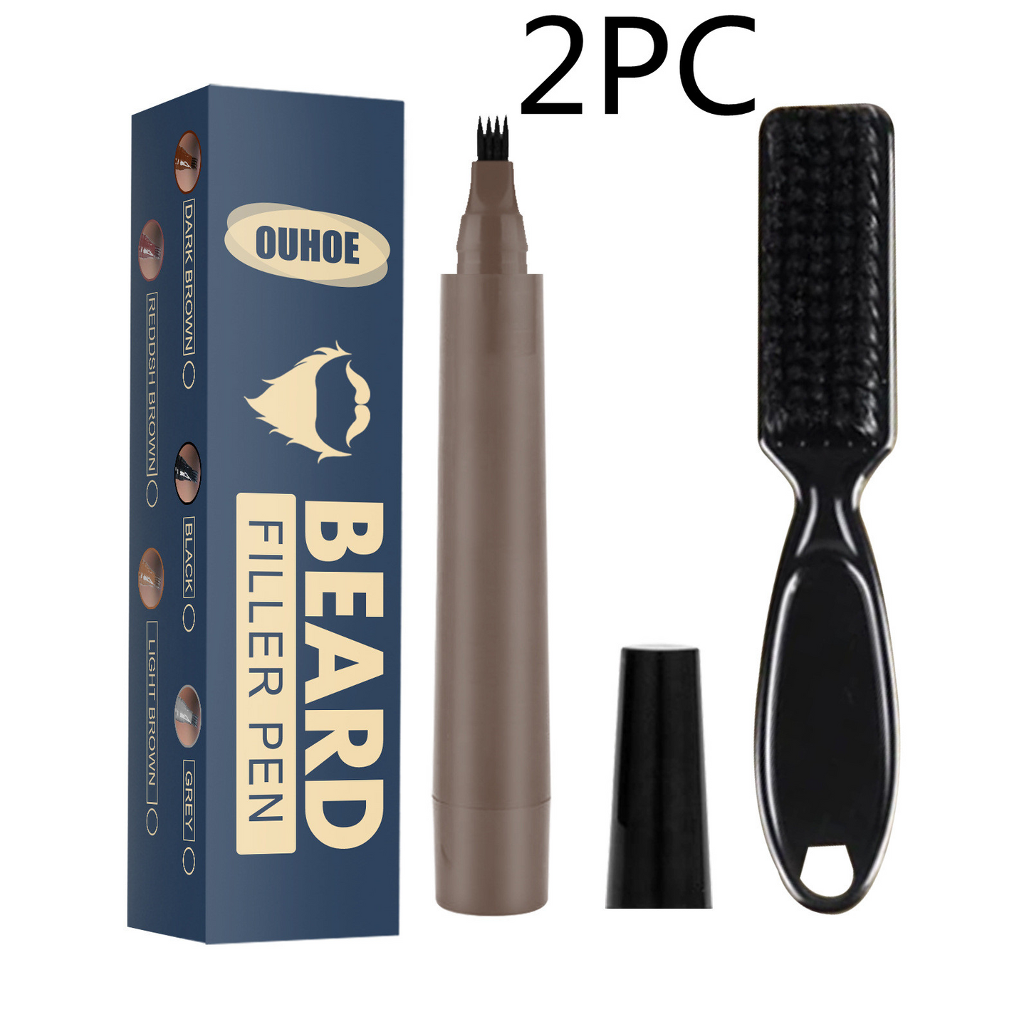 Beard Filling Pen Kit Men Waterproof Mustache Pencil Filler Shaping