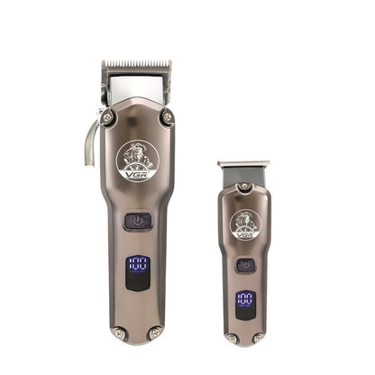 High Power Oil Head Push White Hair Clipper LCD Display