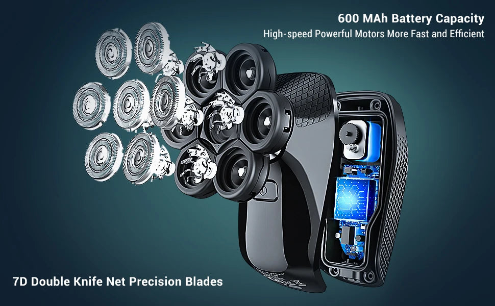 Kensen 5 in 1 Electric Shaver 7D Floating Cutter Head Rechargeable Shaver Kit