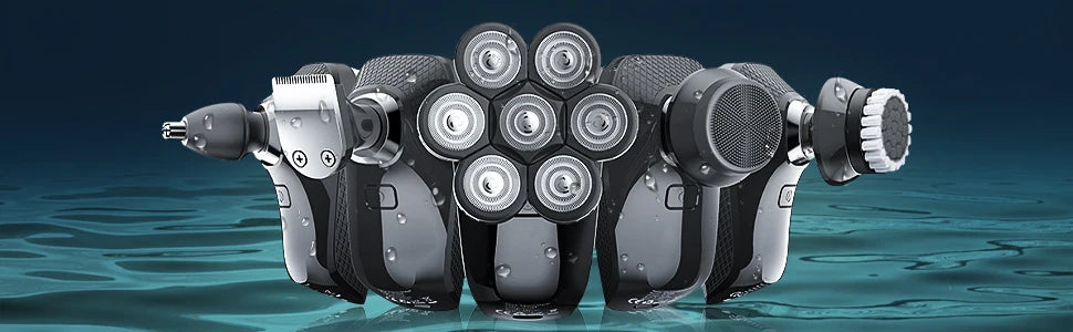Kensen 5 in 1 Electric Shaver 7D Floating Cutter Head Rechargeable Shaver Kit