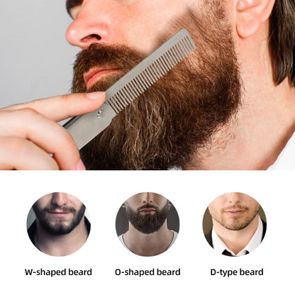 Men Retro Oil Head Comb Portable Folding Stainless Steel