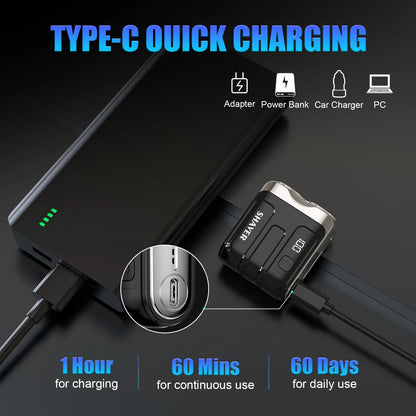 Mini Electric Smart Shaver Household Car Shaver Digital Display