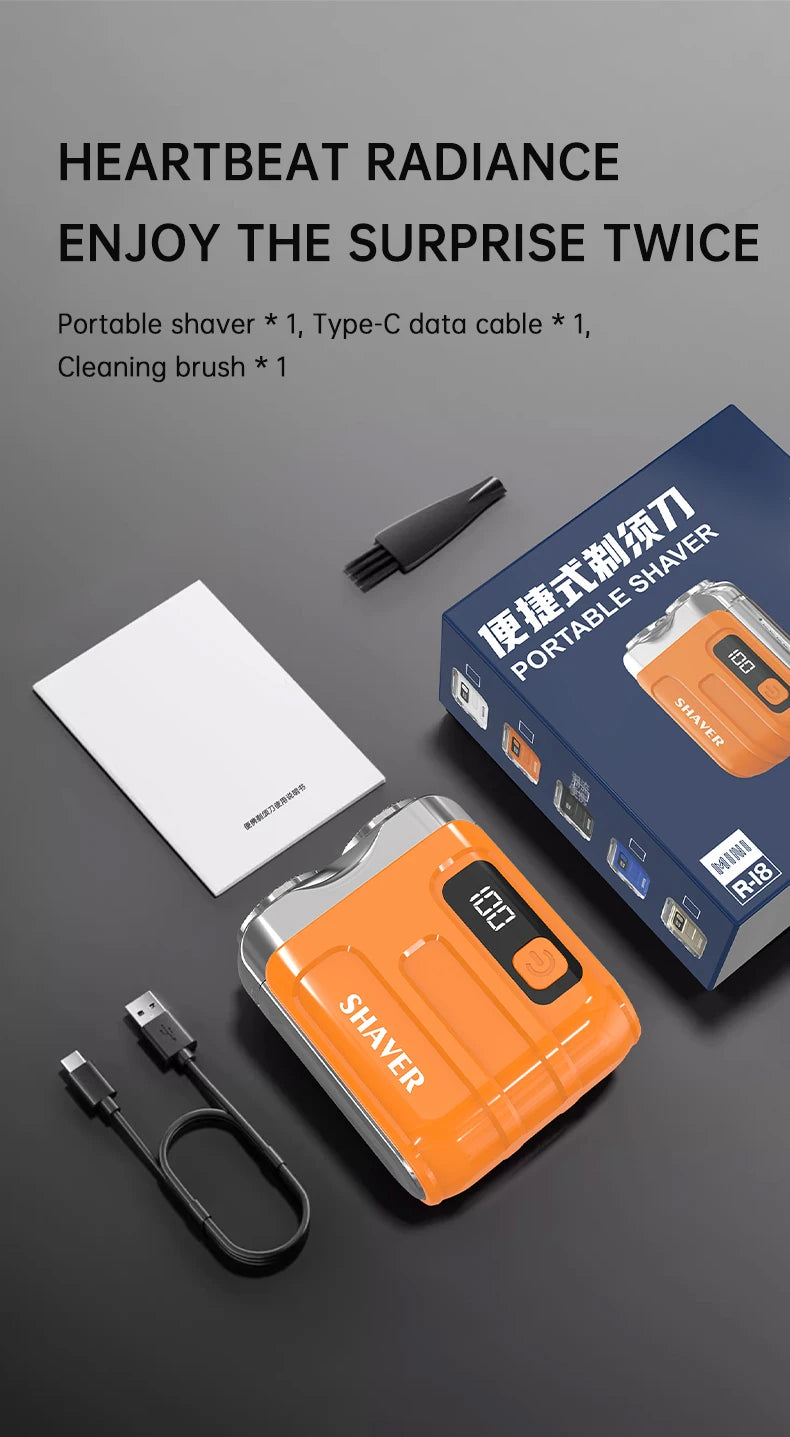 Mini Electric Smart Shaver Household Car Shaver Digital Display