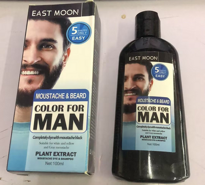 Permanent Beard Dye Shampoo for Men Beard Dying Removal White Grey Beard