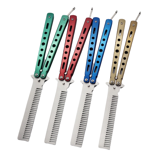 Foldable Butterfly Comb Stainless Steel Practice Training Hair Styling Tool