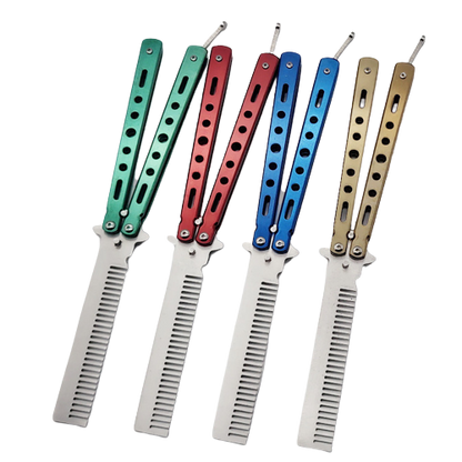 Foldable Butterfly Comb Stainless Steel Practice Training Hair Styling Tool