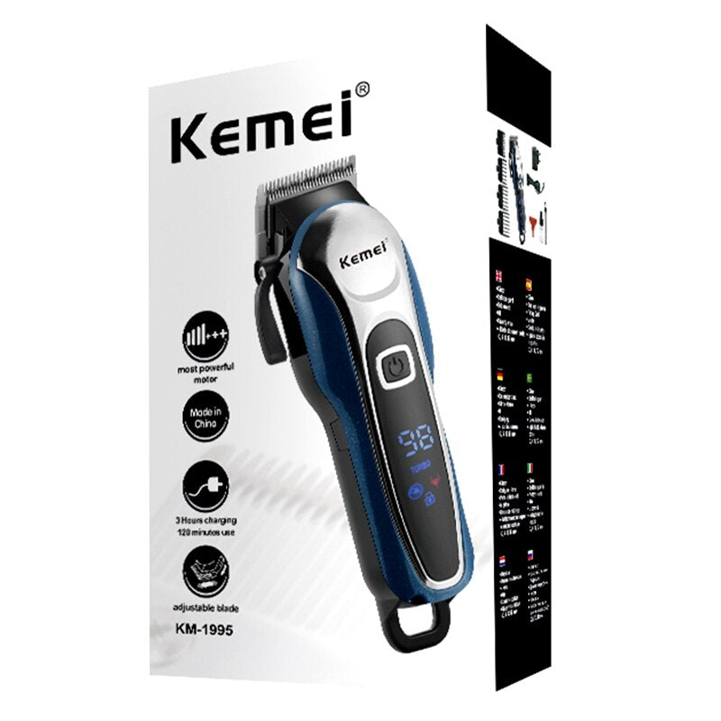 Original Kemei Powerful Rechargeable Hair Clipper Adjustable Electric Beard Hair Trimmer