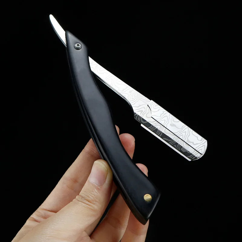 Stainless Steel Folding Shave Knife Handle Beard Straight Razor