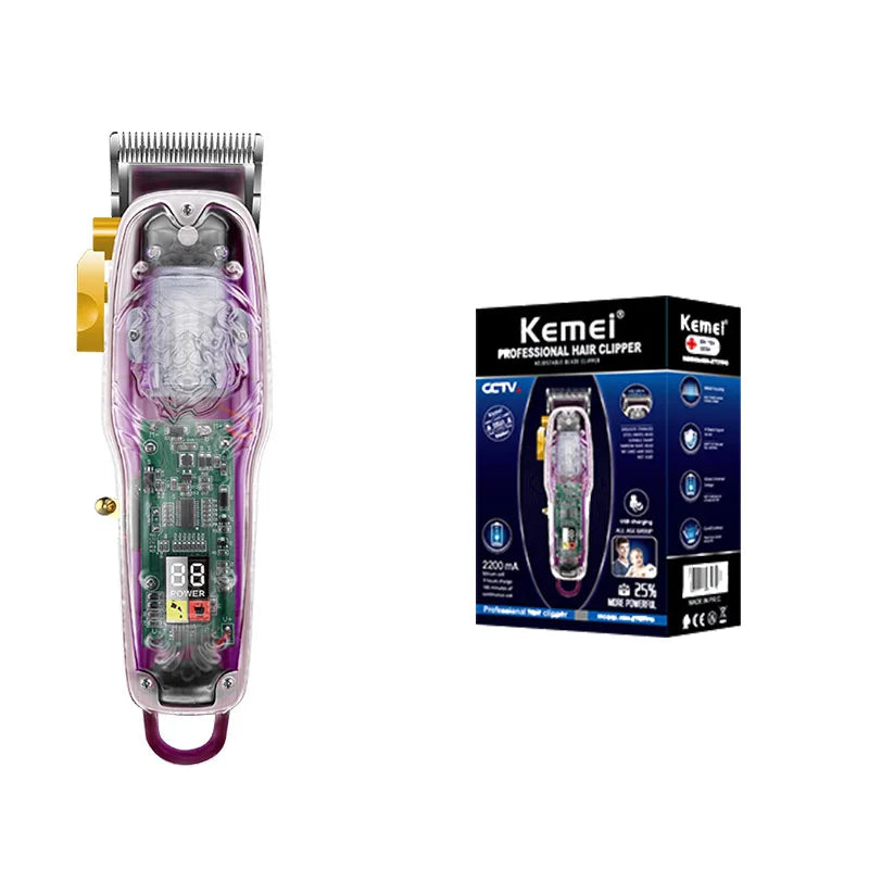 Kemei 2707 New Transparent Cover Hair Clippers Barber Shop