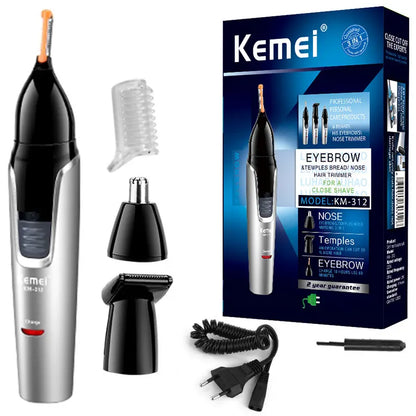 Kemei 3in1 Rechargeable Nose Hair Trimmer For Men