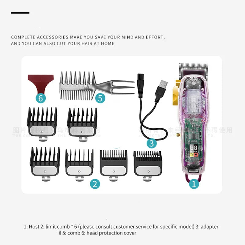 Kemei 2707 New Transparent Cover Hair Clippers Barber Shop