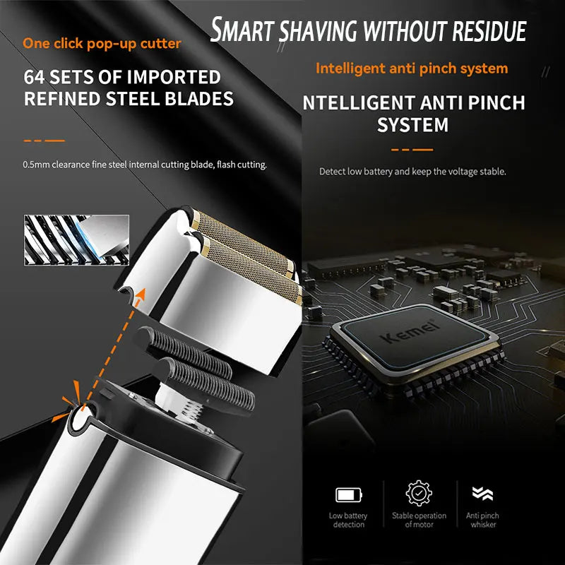 Kemei Tx5 Pro Metal Housing Barber Shop Hair Electric Shaver