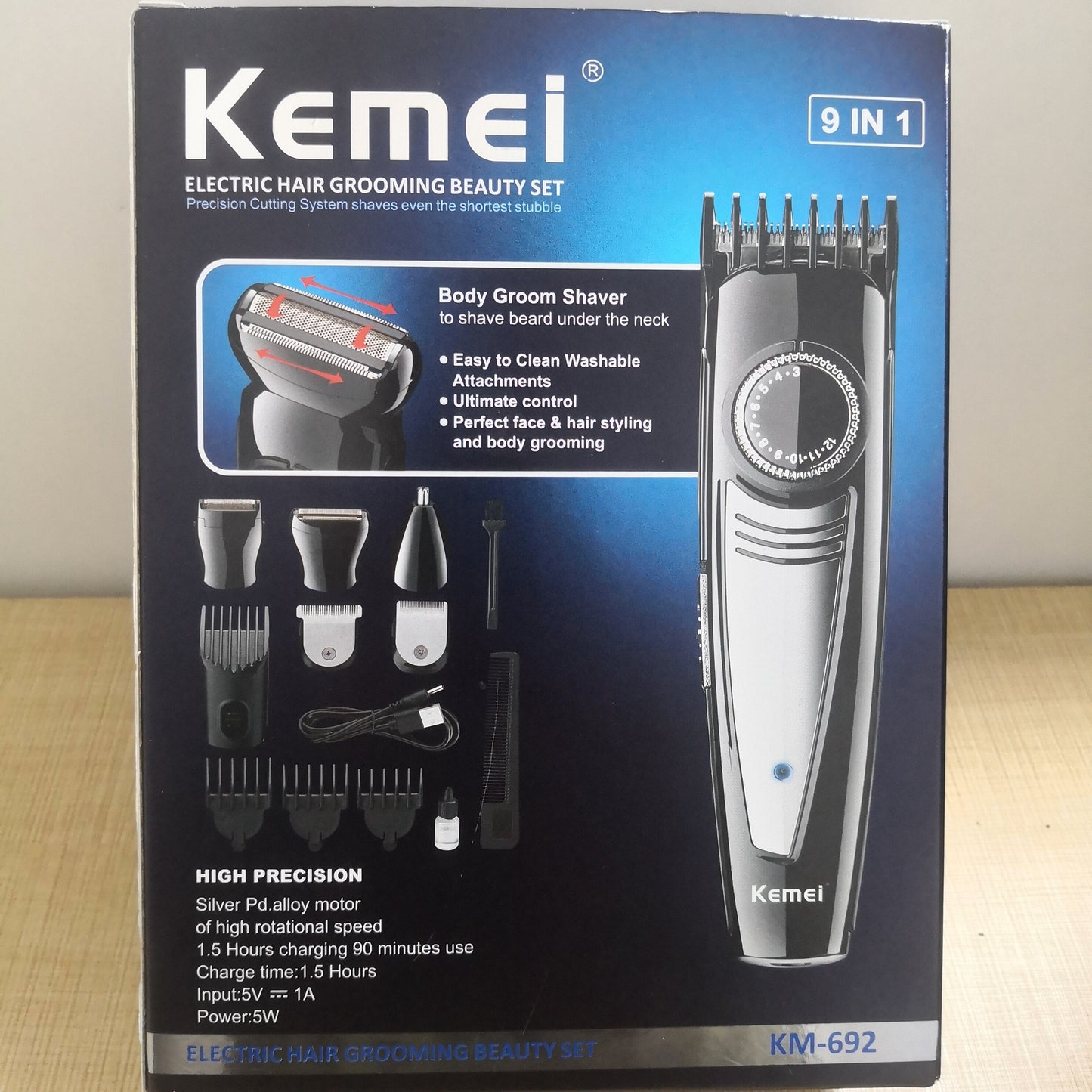 Original Kemei Adjustable All In One Hair & Beard Trimmer For Men