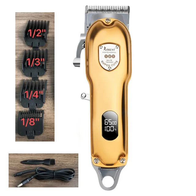 RESUXI JM-101 Professional Hair Clipper All Metal Hair Trimmer