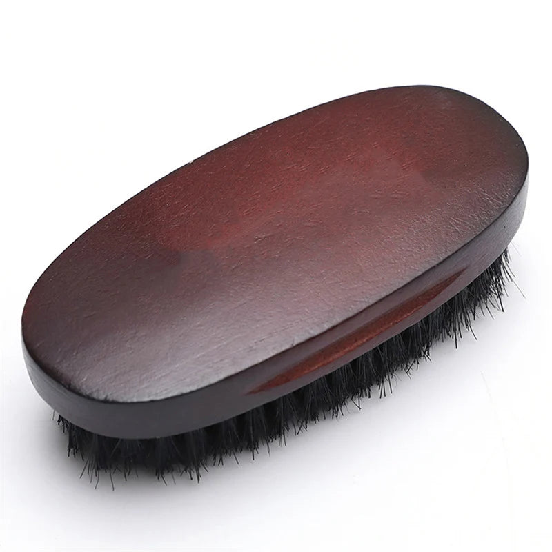 Men's Hair Beard Brush Natural Wood Comb Boar Bristle
