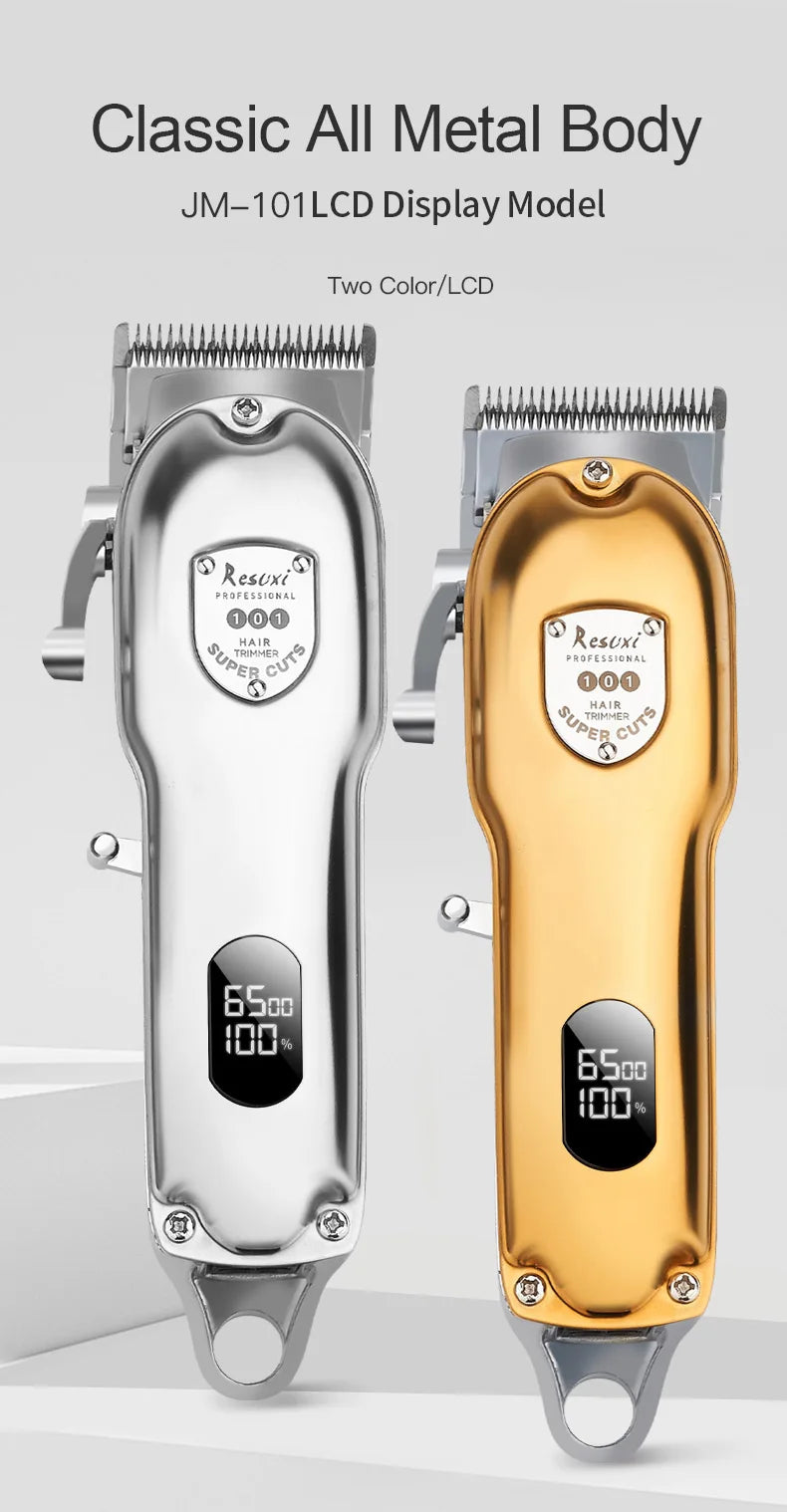 RESUXI JM-101 Professional Cordless Hair Clipper All Metal