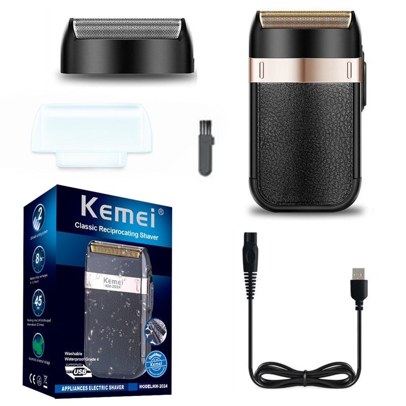 Original Kemei Rechargeable Shaver For Men Waterproof Electric Shaver