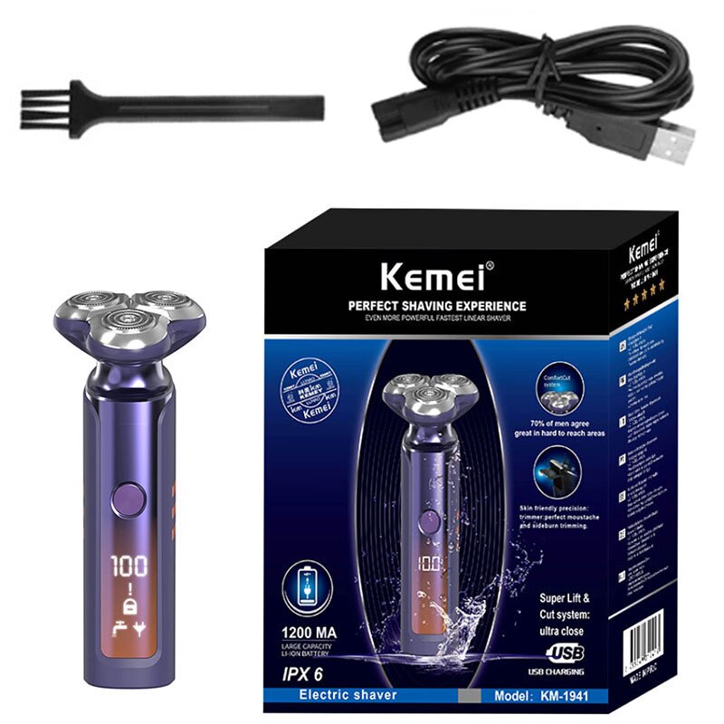 Original Kemei 3D Floating Head Electric Shaver For Men