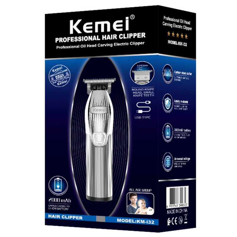 Original Kemei Metal Cordless Electric Hair Clipper Professional Beard Hair Trimmer