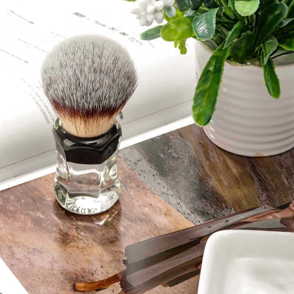 Robin Synthetic Hair Clear Handle Men Wet Shaving Brush