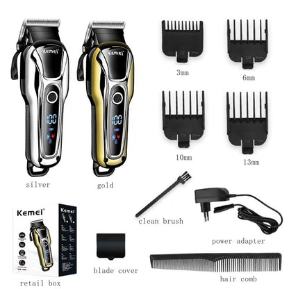 Original Kemei Barber Cordless Professional Hair Clipper For Men Beard