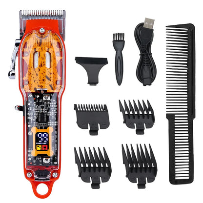 Professional Transparent Cover Hair Clipper for Men Electric Hair Trimmer