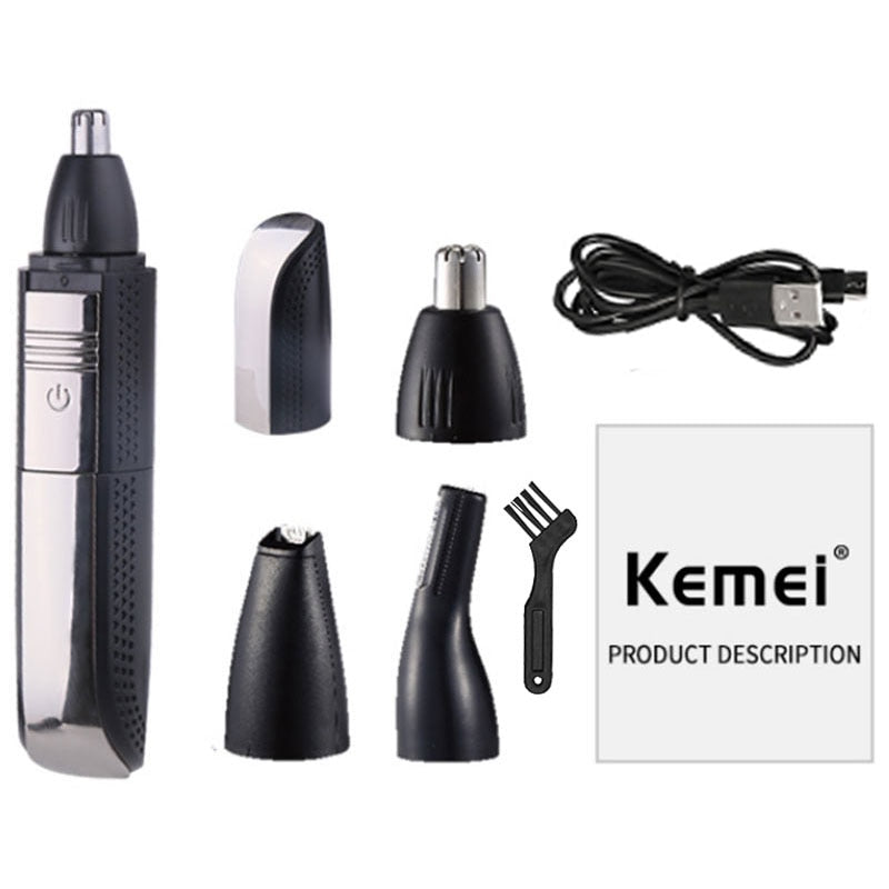 Original Kemei 3in1 Waterproof Nose Ear Hair Trimmer For Men