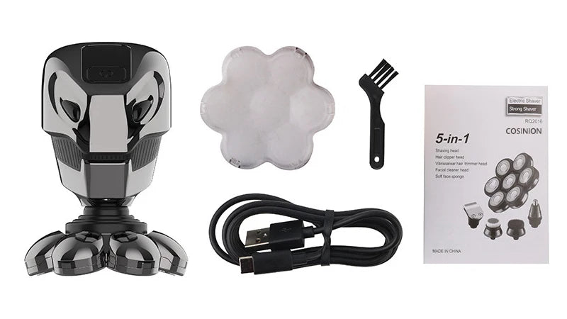 5 IN 1 4D Men's Rechargeable Bald Head Electric Shaver