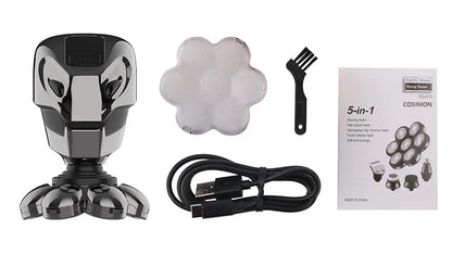 5 IN 1 4D Men's Rechargeable Bald Head Electric Shaver