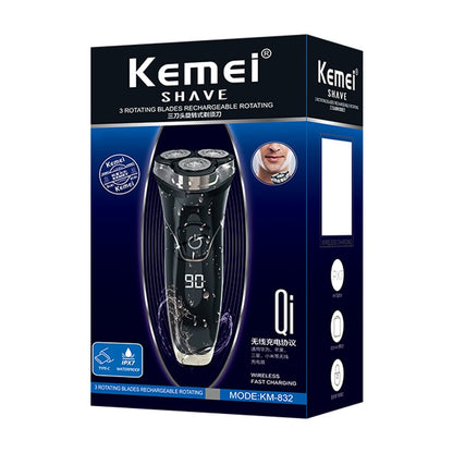 Original Kemei Waterproof LCD Display Electric Shaver Beard Electric Razor