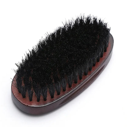 Men's Hair Beard Brush Natural Wood Comb Boar Bristle