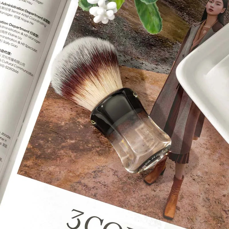 Robin Synthetic Hair Clear Handle Men Wet Shaving Brush