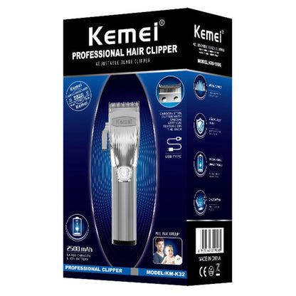 Original Kemei Metal Cordless Electric Hair Clipper Professional Beard Hair Trimmer