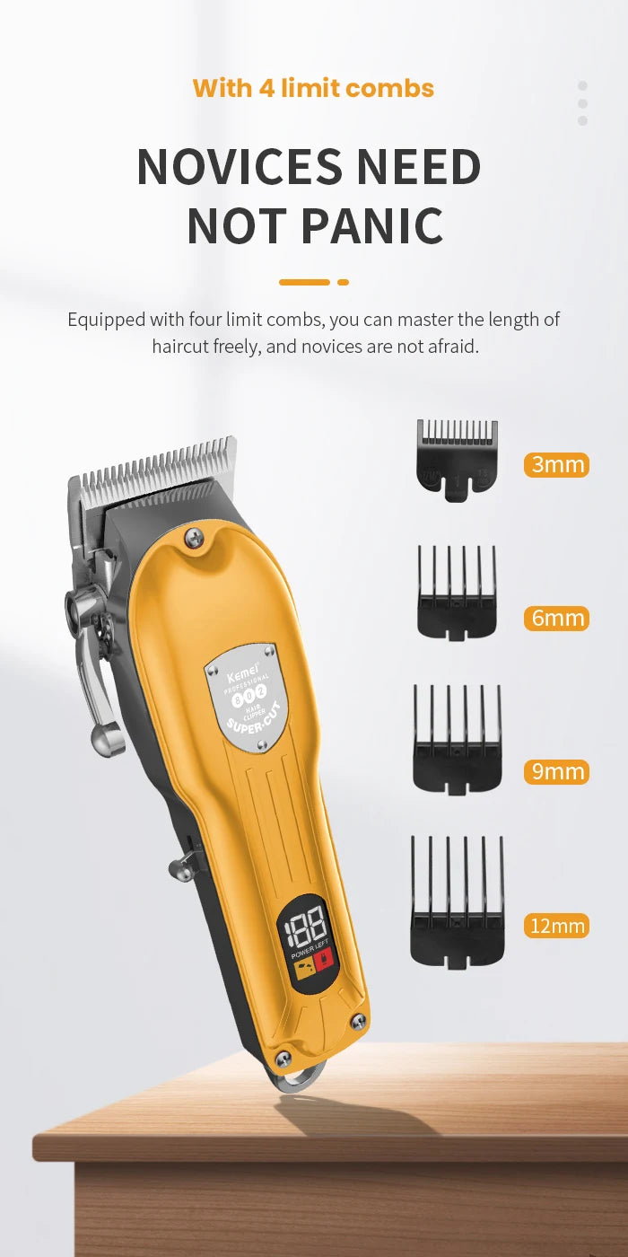Kemei 10W Powerful Professional Hair Clippers Men All Metal