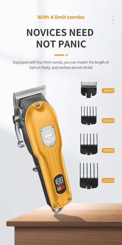 Kemei 10W Powerful Professional Hair Clippers Men All Metal