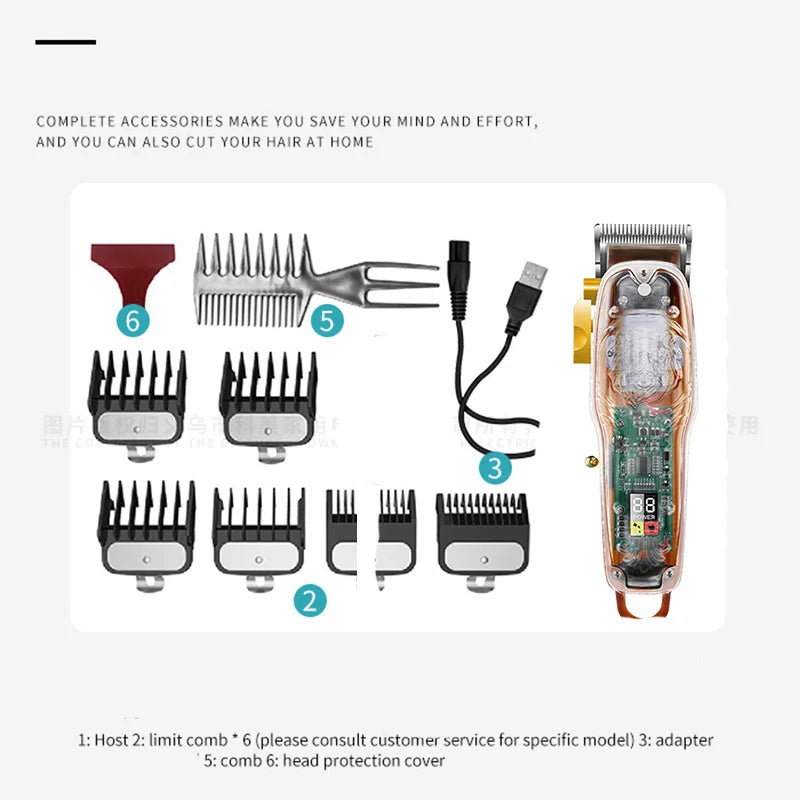Kemei 2707 New Transparent Cover Hair Clippers Barber Shop