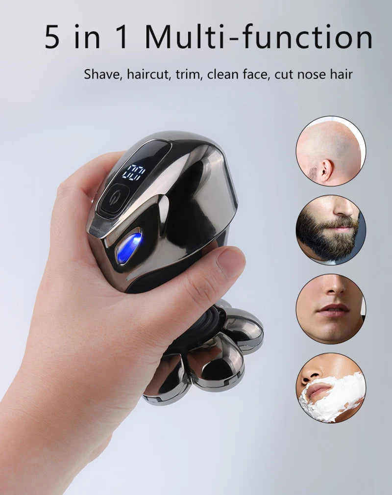 5 IN 1 4D Men's Rechargeable Bald Head Electric Shaver
