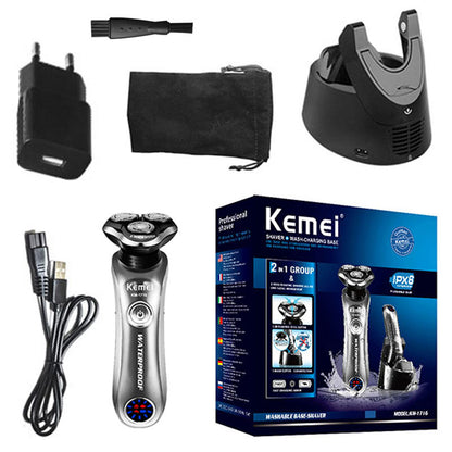 Original Kemei 3D Wet Dry Electric Shaver For Men Beard Electric Razor