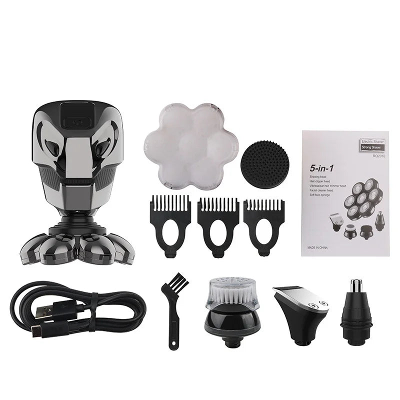 5 in 1 Men Electric Shaver Multi-Function 7D Floating Cutter Head