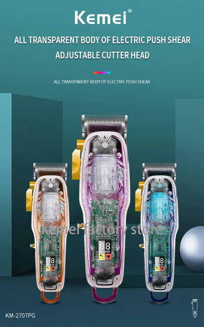Kemei 2707 New Transparent Cover Hair Clippers Barber Shop